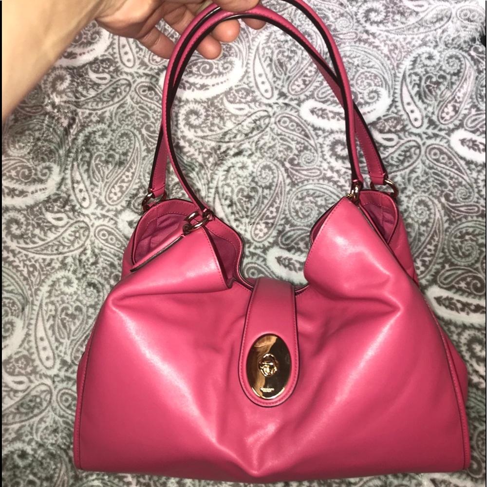 Coach Pink Leather Carlyle Shoulder Bag